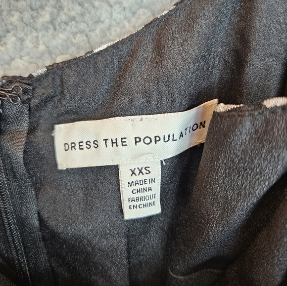 Dress The Population Women's Shaireen Black & White Check Sheath Dress Sz XXS - Picture 6 of 14